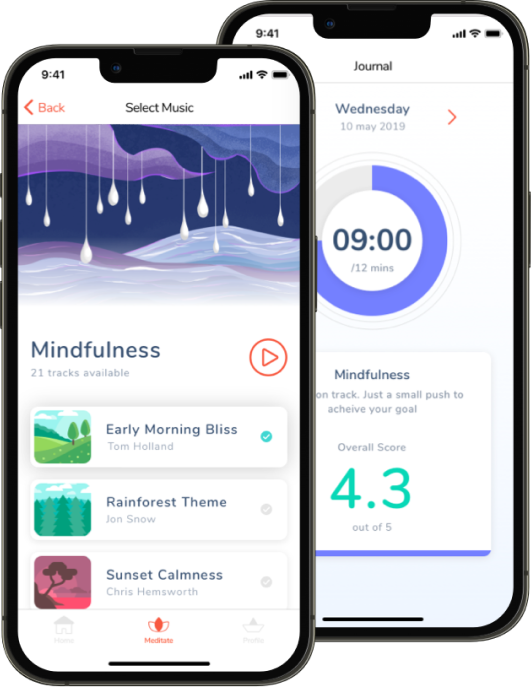 Image showing the Daily12Mins meditation app design